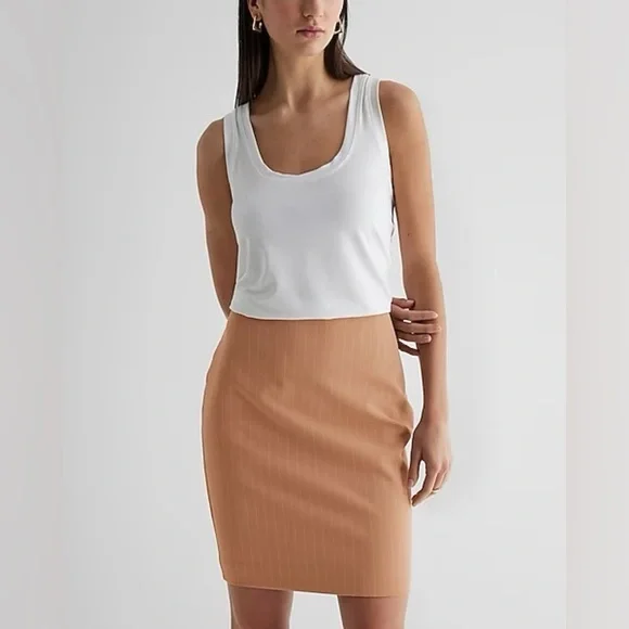 NWOT Express Editor High Waisted Pinstripe Pencil Skirt - Picture 5 of 9